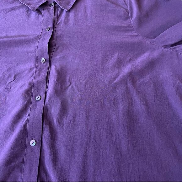 Eileen Fisher Silk Button Down Tunic Shirt - Picture 3 of 13